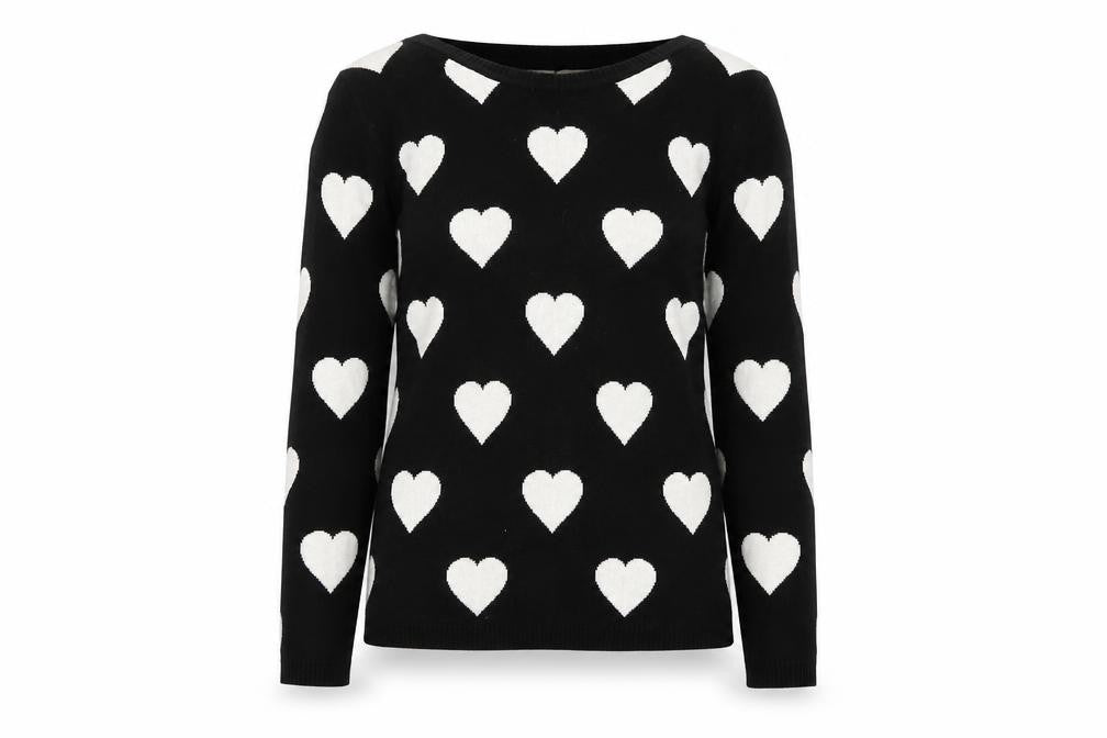 Next Women's Black Heart Pullover Jumper Size 8