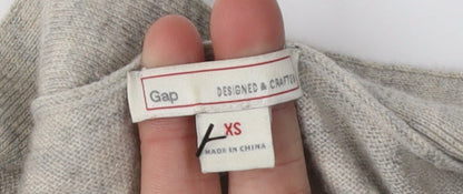 Gap Women's Grey V-Neck Cardigan XS
