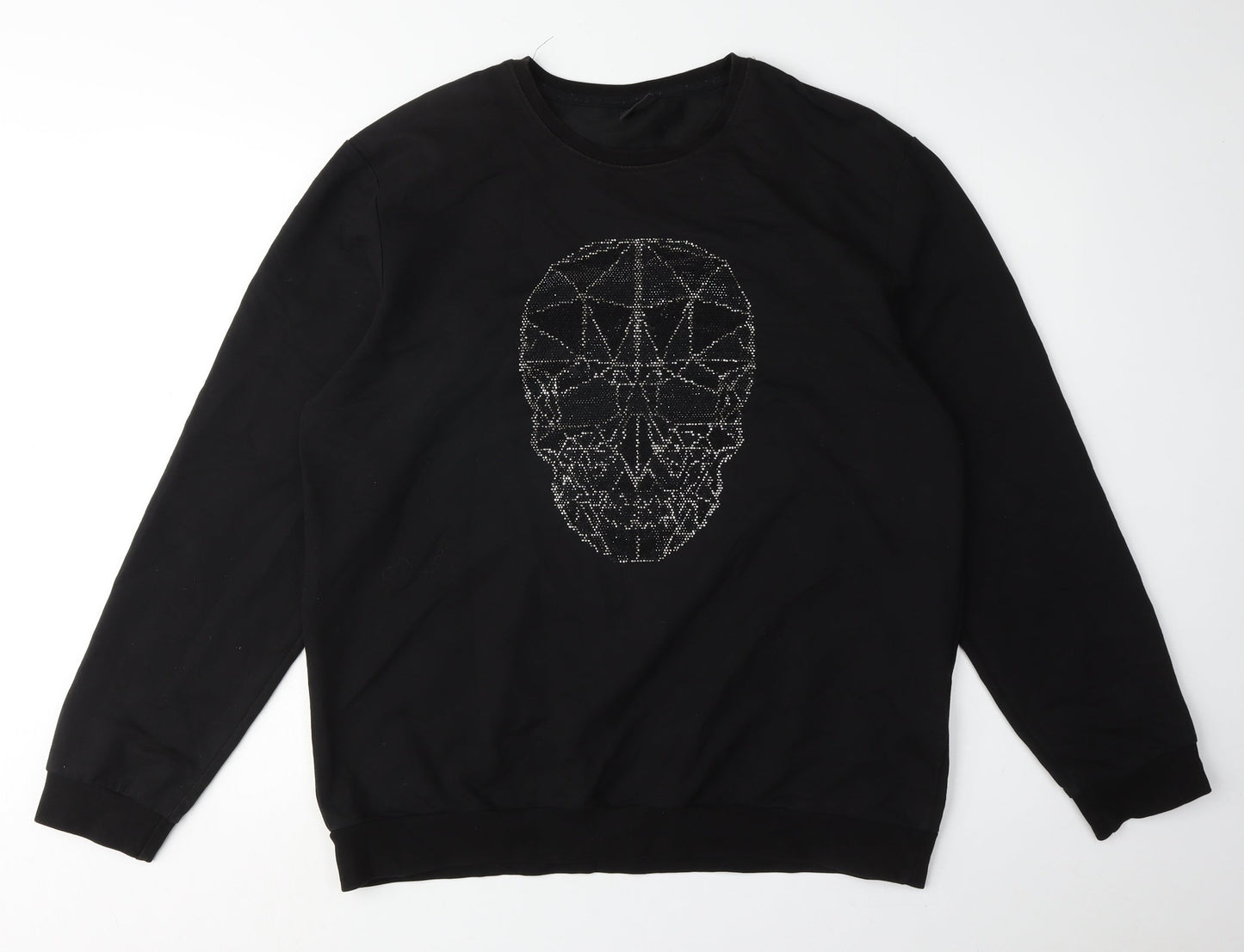 DeFacto Unisex Black Skull Sweatshirt XL