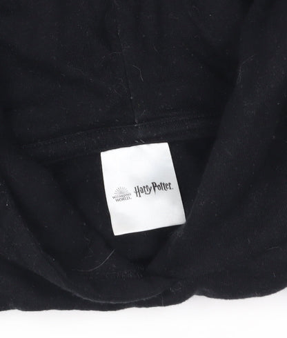 Close-up detail of Harry Potter girls’ black sequin hoodie 11-12 years - magic pullover