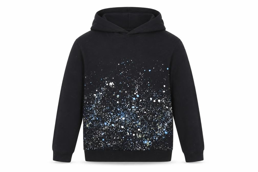 H&M Boys Black Hoodie 11-12 Years Graphic Print Cotton