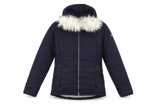 Craghoppers Women's Blue Puffer Jacket Size 10 with Fur Trim