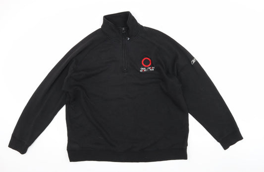 Reebok Men's Black 1/4 Zip Sweatshirt Size L