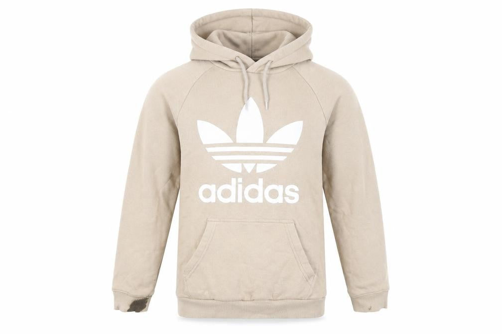 Adidas Men’s Beige Pullover Hoodie, Size S, Graphic Print