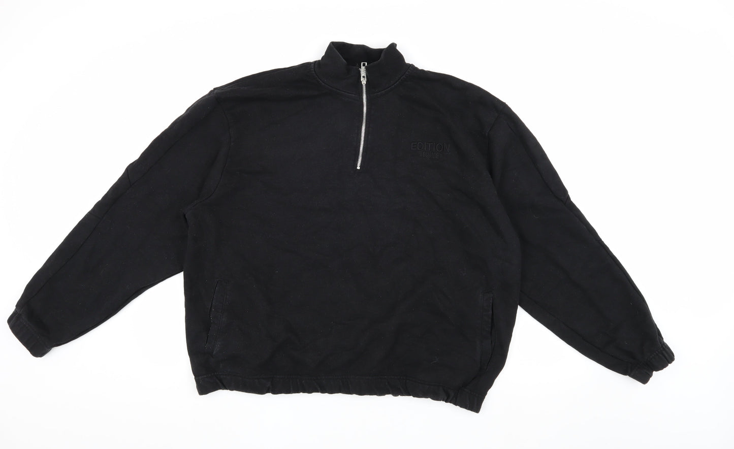 boohooMAN Black XL Men's Lightweight 1/4 Zip Sweatshirt