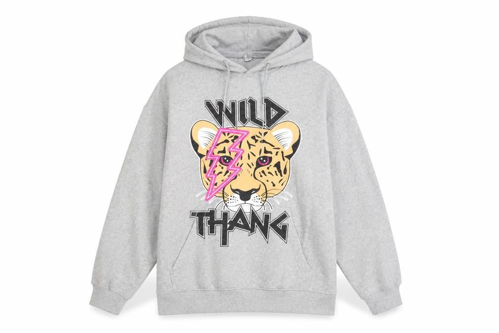Shok Activewear Unisex Grey Graphic Pullover Hoodie L