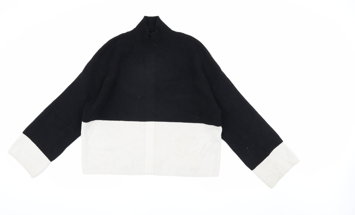 MNG Women's Black/White Knit Jumper Size 12