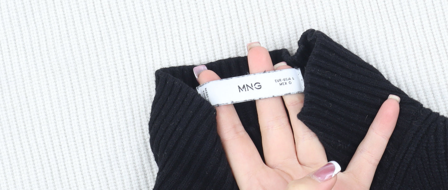 MNG Women's Black/White Knit Jumper Size 12