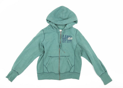 American Eagle Men's Green Hooded Jacket L