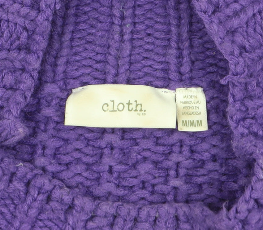 Cloth by R.D Women's Purple Chunky-Knit Pullover Jumper