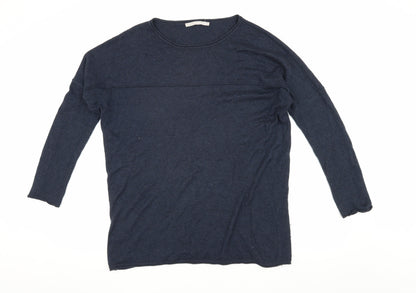 Additional front view of Yaya Women’s Blue Wool Blend jumper, size S