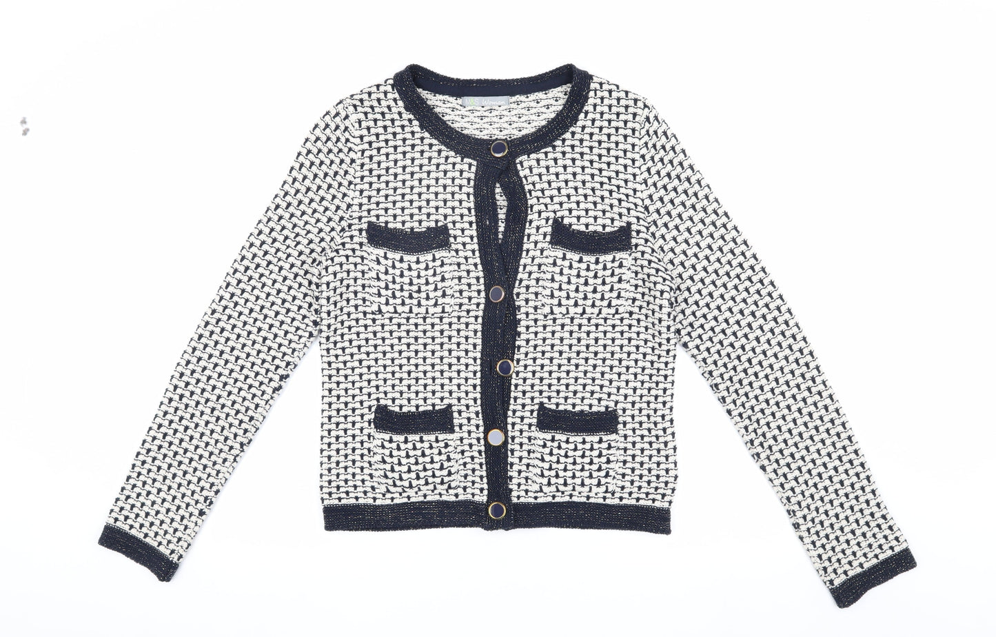 Marks and Spencer Women's Cardigan, UK 12, Multicolour Knit