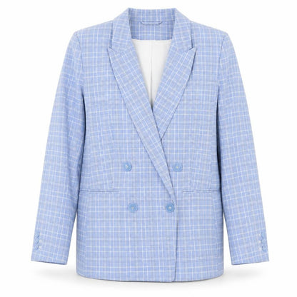 H&M Women's Blue Check Blazer Size 12