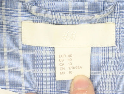 H&M Women's Blue Check Blazer Size 12