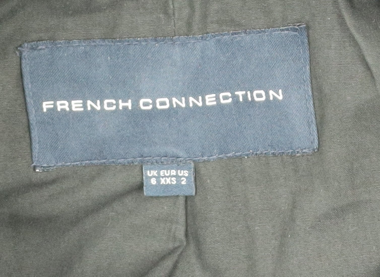 French Connection Women's Black Wool Pea Coat Size 6