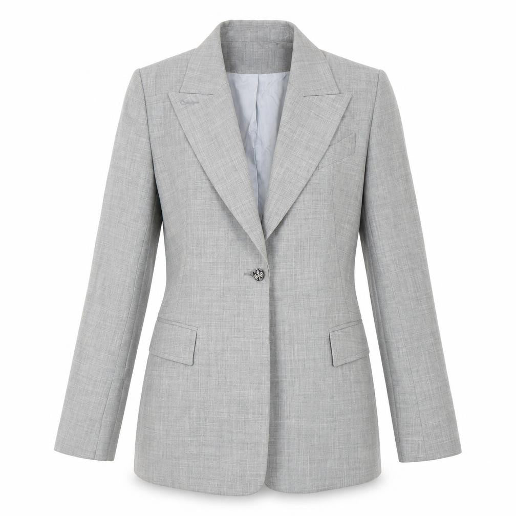 Oasis Women's Grey Check Suit Jacket Size 10