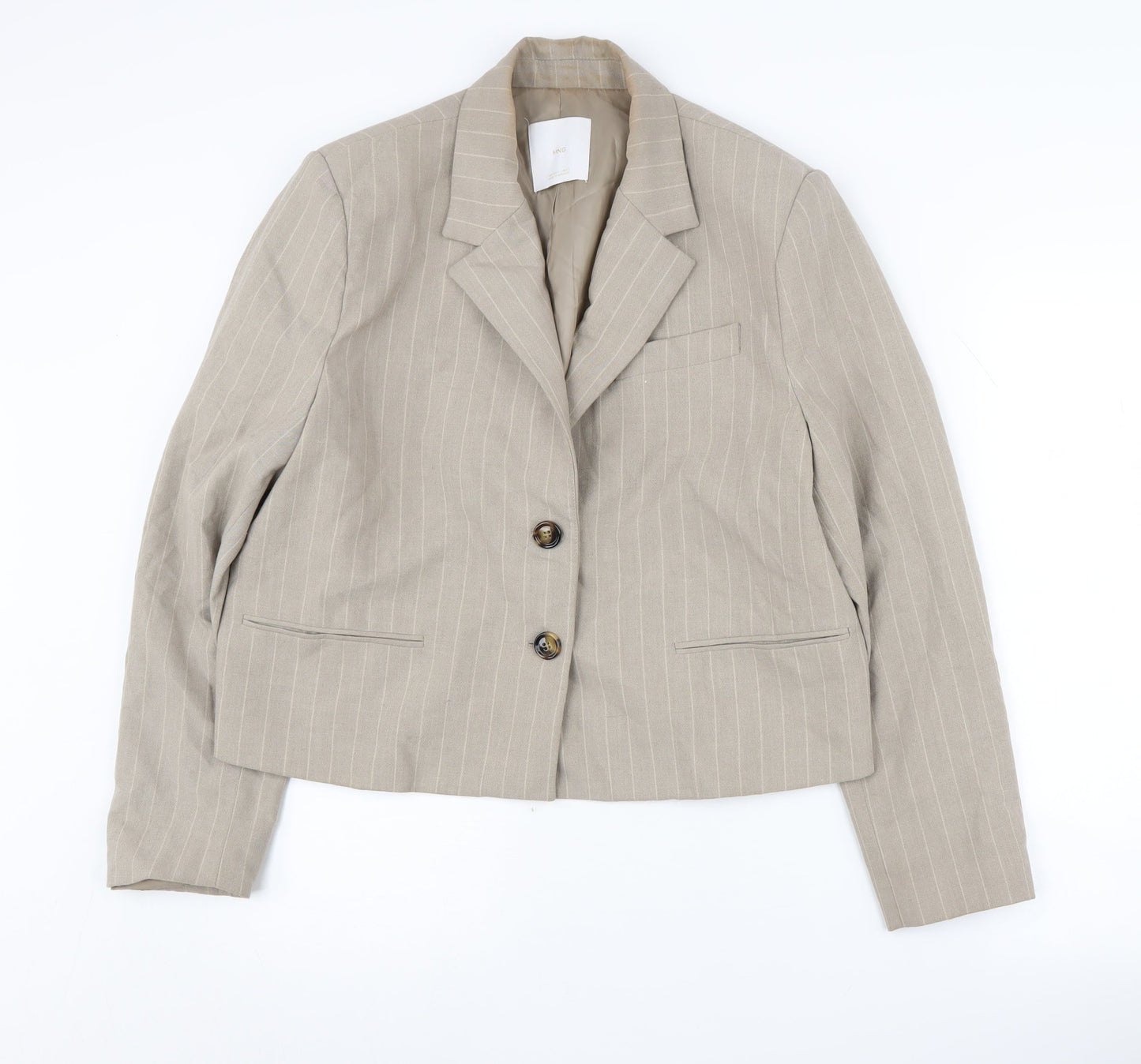 MNG Beige Suit Jacket Women's Size L, Two-Button