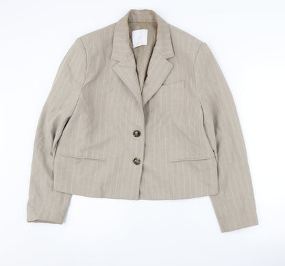 Mango Beige Suit Jacket Women's Size L, Two-Button