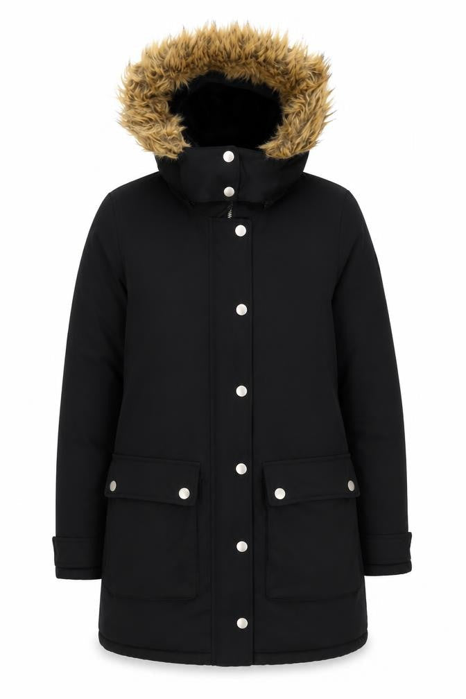 Warehouse Women's Black Parka Coat Size 8