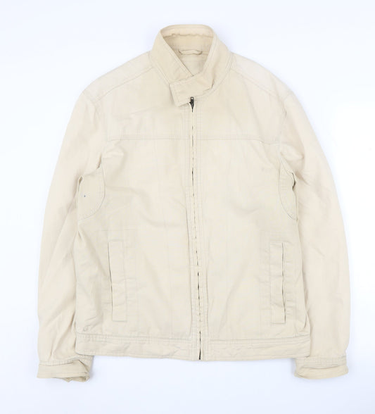 Next Men's Beige Basic Jacket M Full Zip Casual