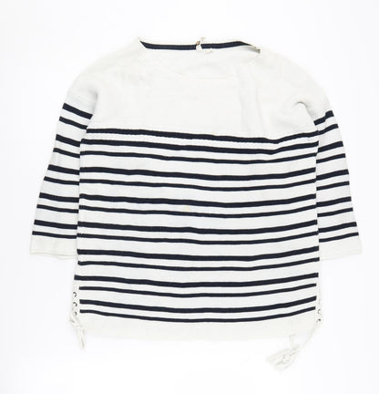White Stuff Women's Striped Jumper, Size 12, Round Neck