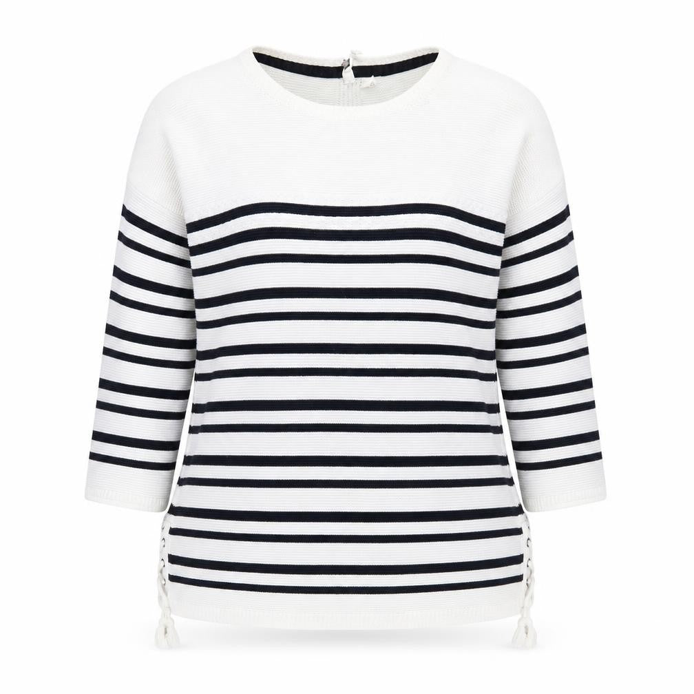 White Stuff Women's Striped Jumper, Size 12, Round Neck