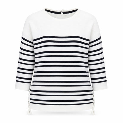 White Stuff Women's Striped Jumper, Size 12, Round Neck