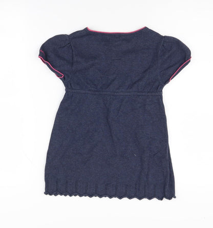 Back view of GANT girls’ blue cotton shift dress, 9-10 years