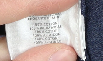 Close-up detail of GANT girls’ blue cotton shift dress, 9-10 years