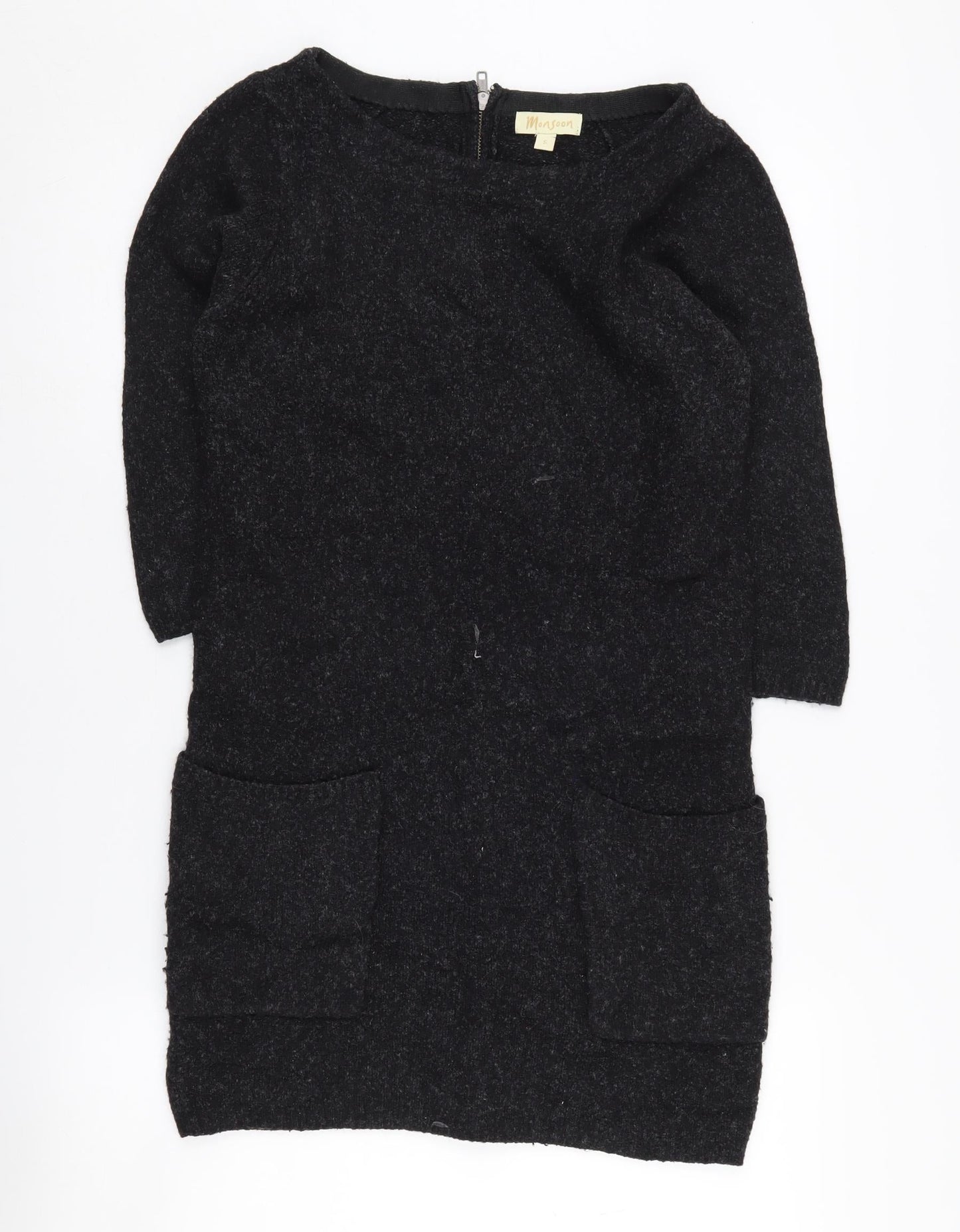 Monsoon Women's Black Boat Neck Knit Dress S