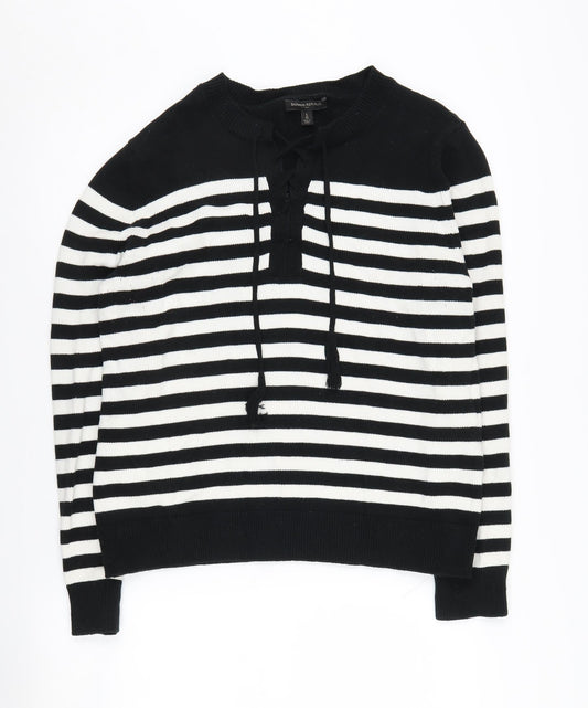 Banana Republic Women's Black Striped Knit Jumper L