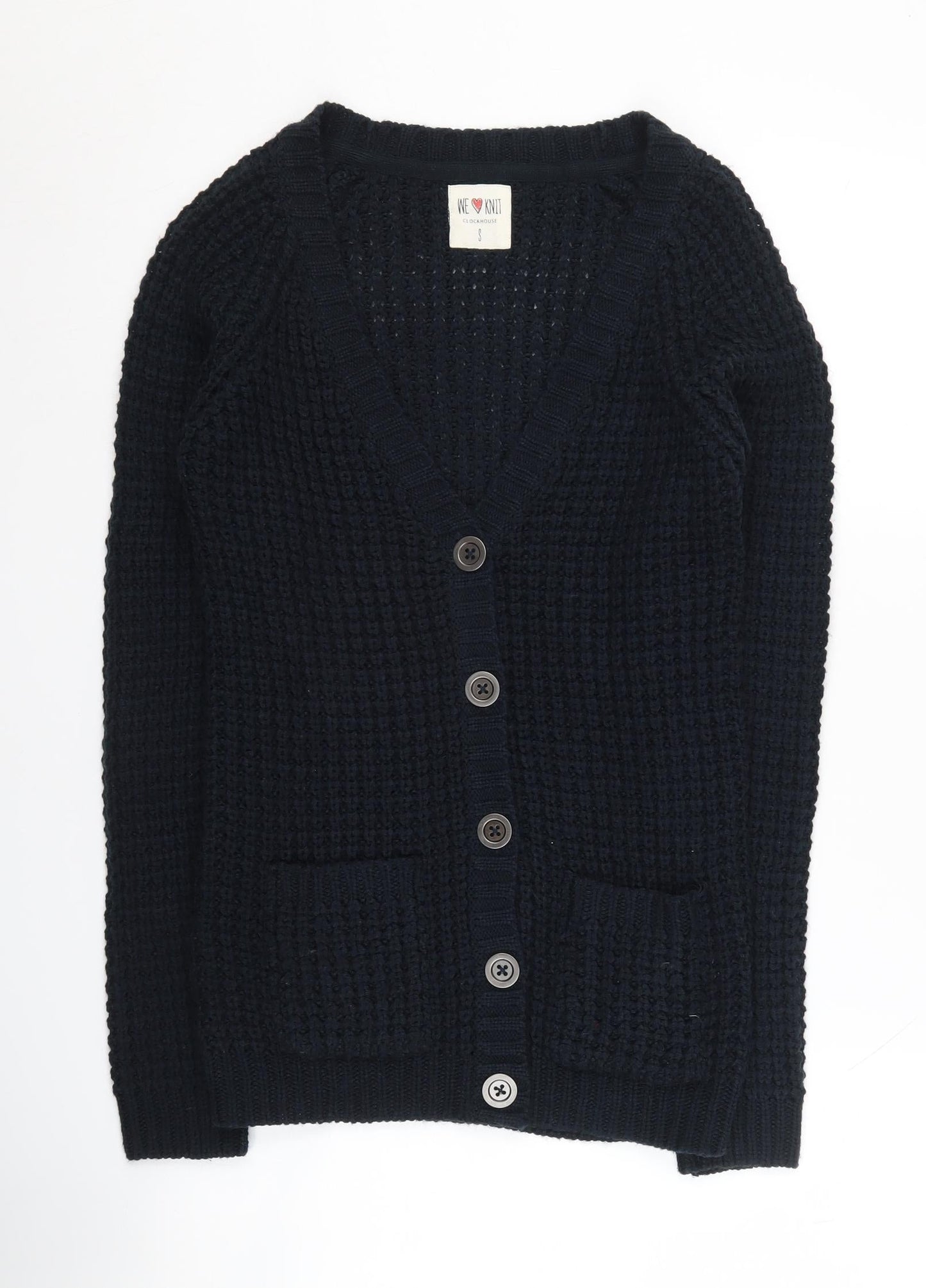 Clockhouse Women's Black V-Neck Knit Cardigan S