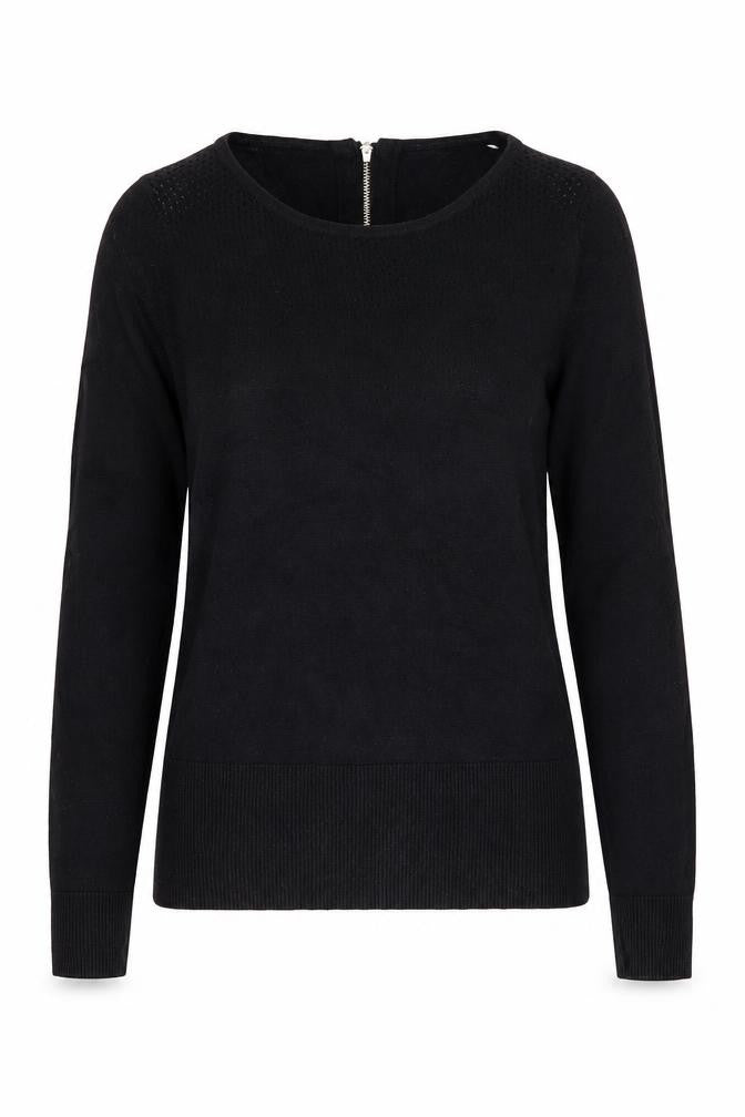 Oasis Women's Black Jumper, Size S, Long Sleeve, Zip Accent