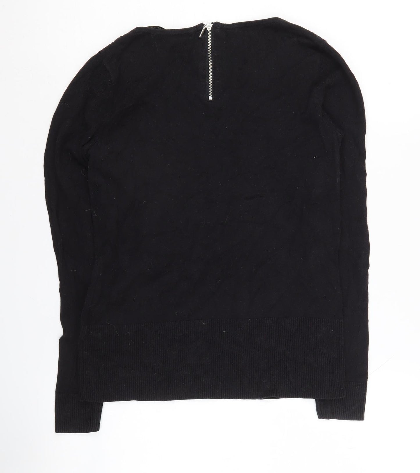 Oasis Women's Black Jumper, Size S, Long Sleeve, Zip Accent