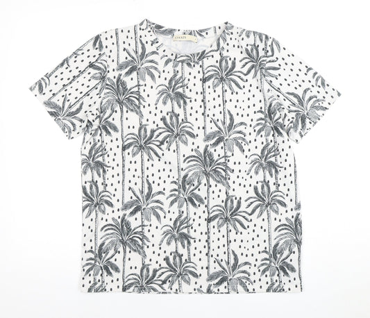 Oasis Women’s White Floral T-Shirt, Size S