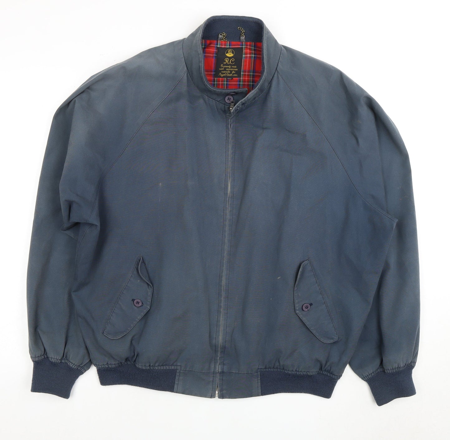 RC Men's Blue Biker Jacket 2XL Full Zip Vintage