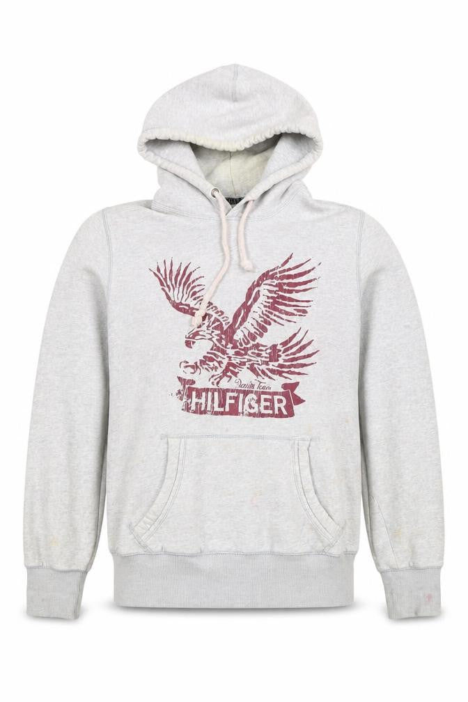 Hilfiger Denim Men’s Grey Pullover Hoodie, Large
