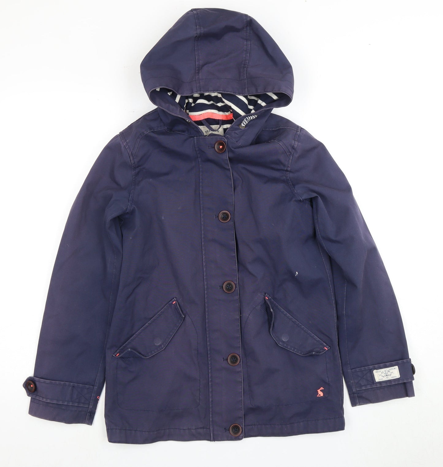 Joules Girls Blue Hooded Mid-Length Jacket 11-12 Years