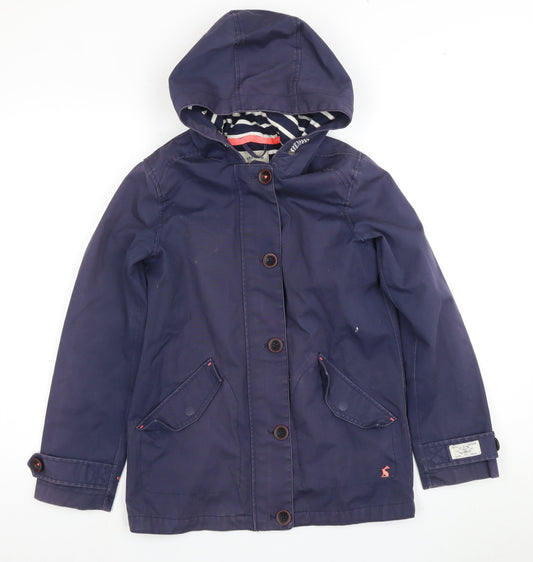 Joules Girls Blue Hooded Mid-Length Jacket 11-12 Years