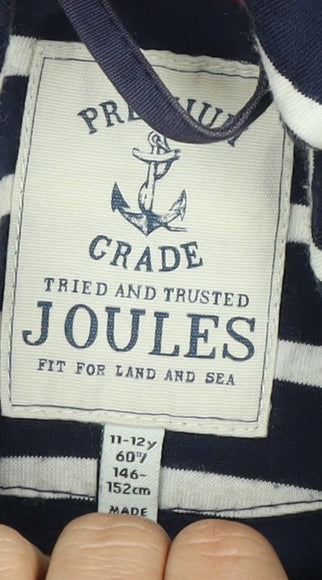 Joules Girls Blue Hooded Mid-Length Jacket 11-12 Years