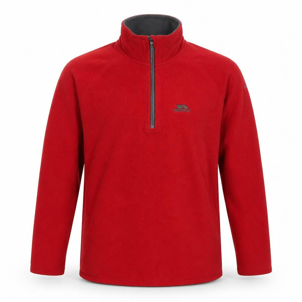 Trespass Men's XS Red Fleece 1/4 Zip Sweatshirt