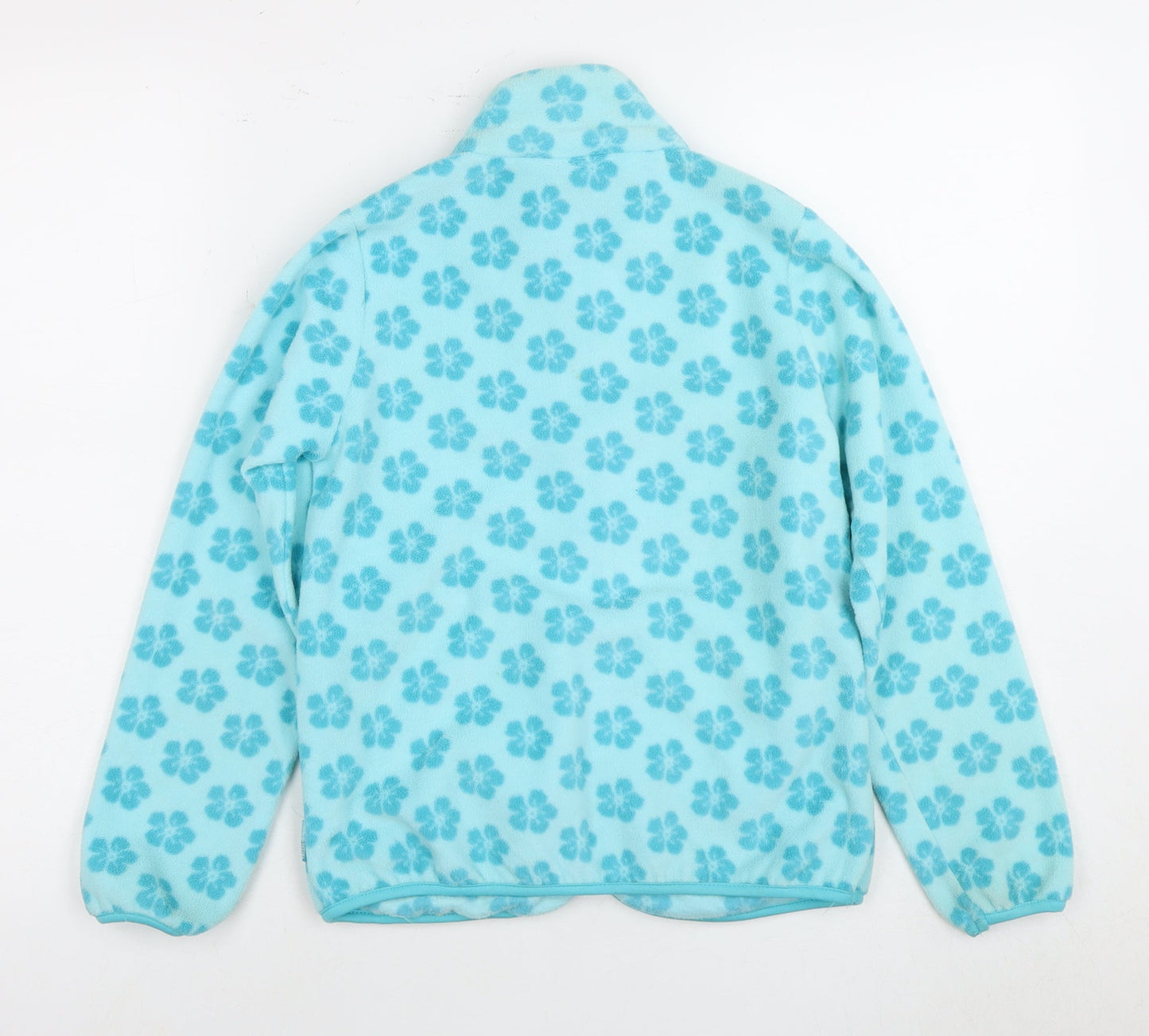 Trespass Girls Blue Floral Fleece Jacket 9-10 Years