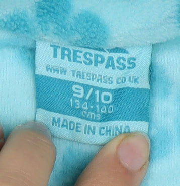 Trespass Girls Blue Floral Fleece Jacket 9-10 Years