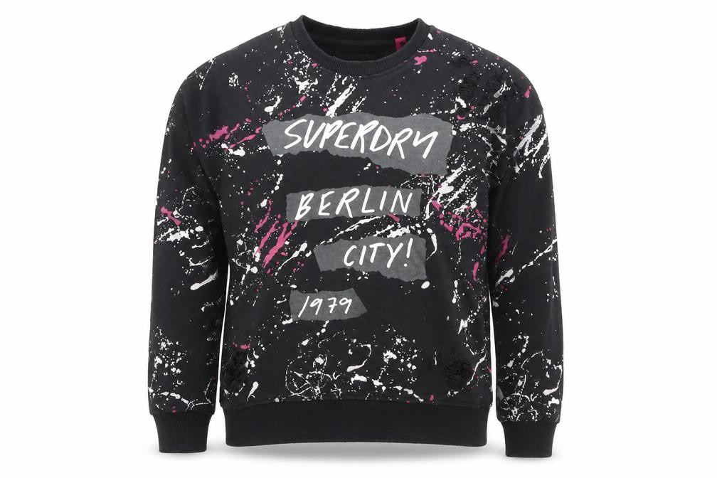 Superdry Women's Black Graphic Pullover Sweatshirt S