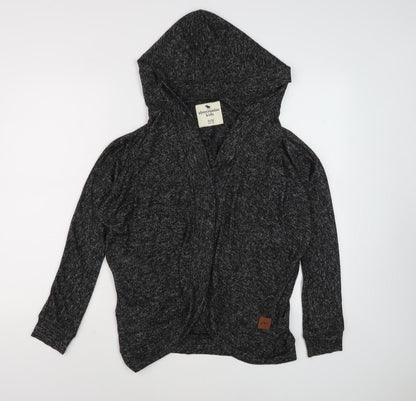 Abercrombie & Fitch Kids Girls Black Hooded Cardigan 11-12 Years