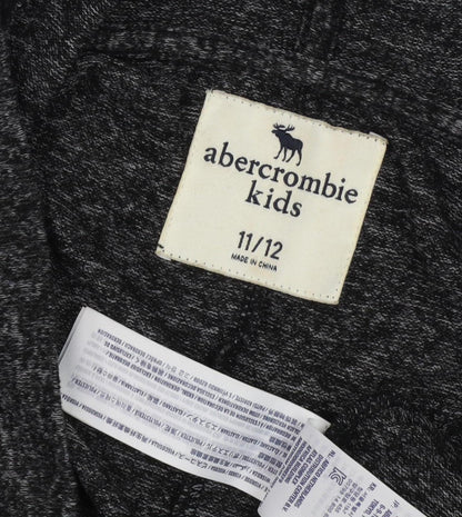 Abercrombie & Fitch Kids Girls Black Hooded Cardigan 11-12 Years
