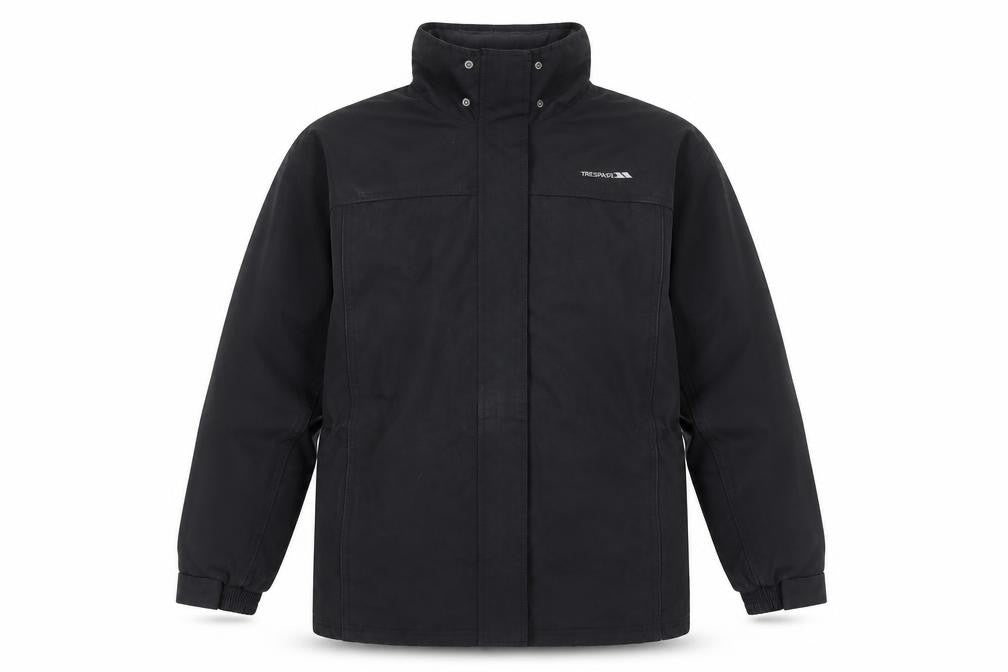 Trespass Men's Black Parka Jacket, Size L, Waterproof