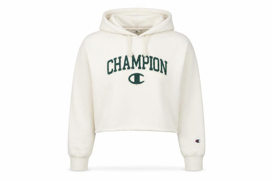 Champion Women's Ivory Hoodie Small, Logo Accent