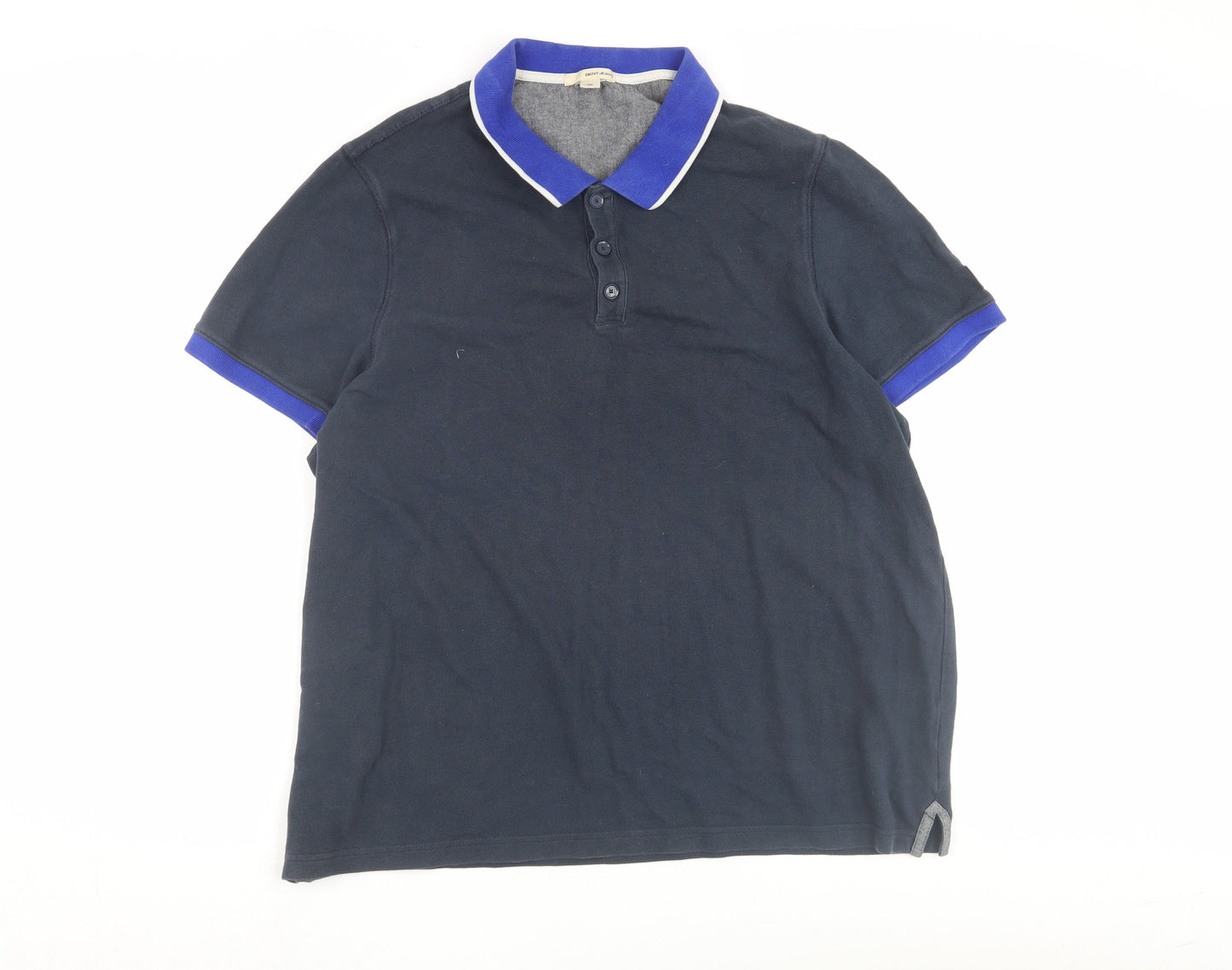 DKNY Jeans Men's Blue Polo Shirt 2XL Short Sleeve