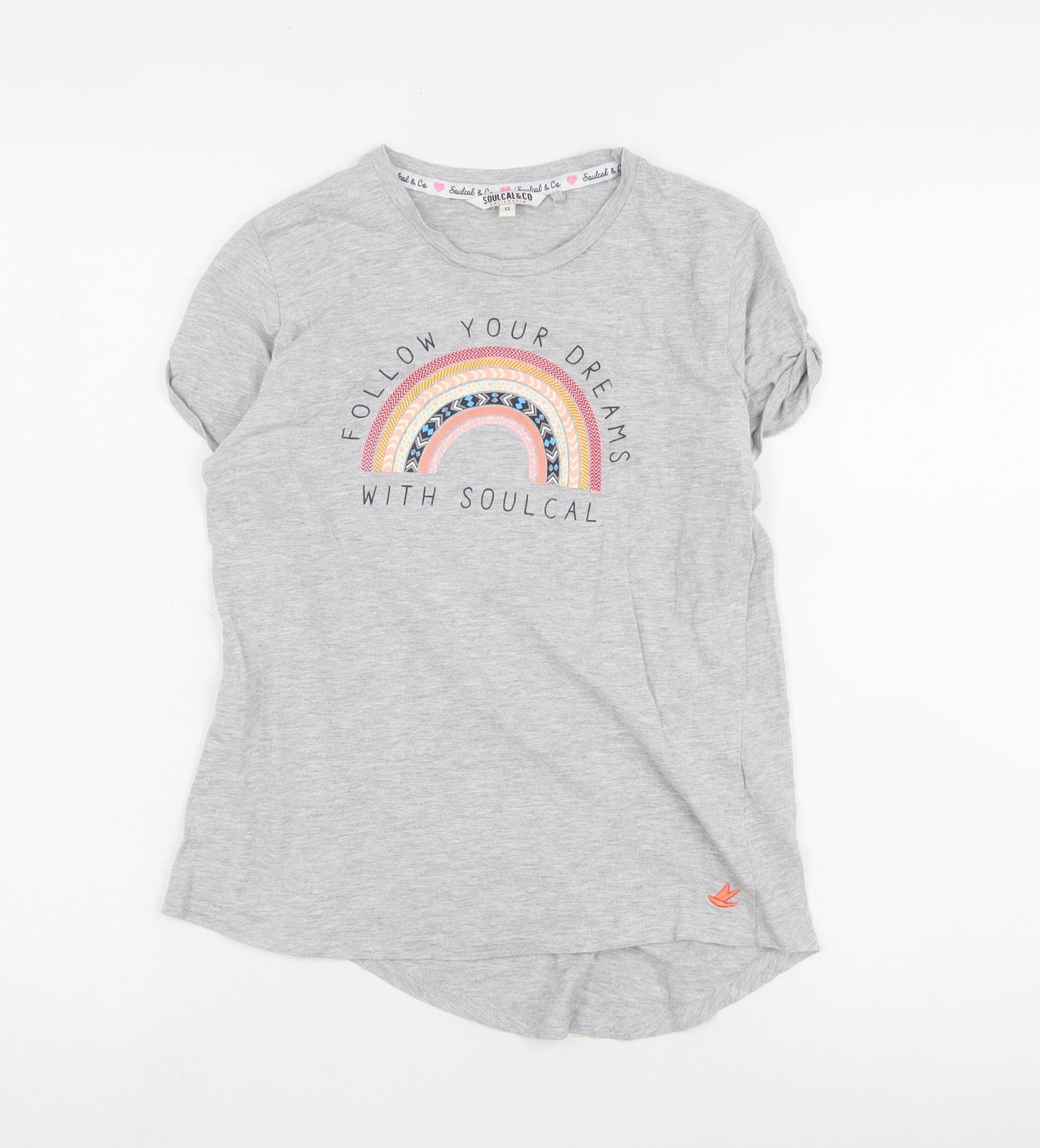 Soulcal & Co Girls Grey Graphic Print T-Shirt 13 Years